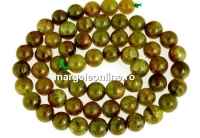 Margele granat grosular oliv natural, rotund, 7mm