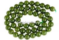 Margele granat grosular oliv natural, rotund, 8.5mm