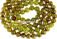 Margele granat grosular oliv natural, rotund, 8.5mm