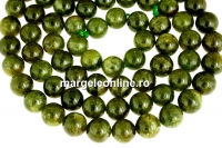 Margele granat grosular oliv natural, rotund, 10mm