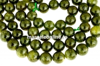 Margele granat grosular oliv natural, rotund, 11mm