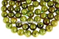 Margele granat grosular oliv natural, rotund, 11mm