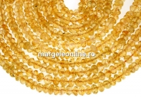 Margele citrin natural, rondele fatetate, 2.8-4mm