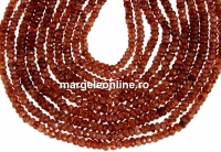 Margele granat hessonite natural, rondele fatetate, 3mm