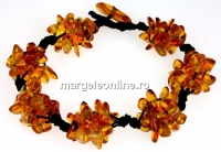 Bratara cu margele chihlimbar natural, chips, 5-8mm