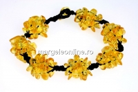Bratara cu margele chihlimbar natural, chips, 5-8mm