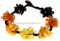 Bratara cu margele chihlimbar natural, chips, 5-10mm