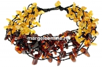 Bratara cu margele chihlimbar natural, chips, 5-7.5mm