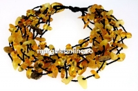 Bratara cu margele chihlimbar natural, chips, 5-7.5mm
