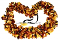 Colier cu margele chihlimbar natural, chips, 8-10mm