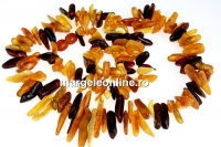 Colier cu margele chihlimbar natural, chips, 7-22mm