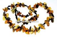 Colier cu margele chihlimbar natural, chips, 7-12mm