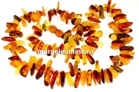 Colier cu margele chihlimbar natural, chips, 9-17mm