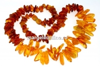 Colier cu margele chihlimbar natural, chips, 8-18mm