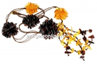 Colier cu margele chihlimbar natural, chips, 6-10mm