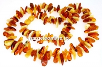 Colier cu margele chihlimbar natural, chips, 9-16mm
