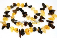 Colier cu margele chihlimbar natural, chips, 10-15mm