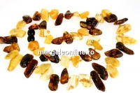 Colier cu margele chihlimbar natural, chips, 10-20mm