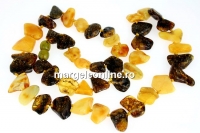Colier cu margele chihlimbar natural, chips, 10-18mm