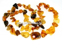 Colier cu margele chihlimbar natural, chips, 10-18mm