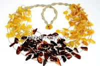 Colier cu margele chihlimbar natural, chips, 11-15mm