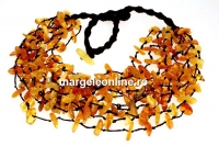 Colier cu margele chihlimbar natural, chips, 10-15mm