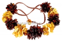 Colier cu margele chihlimbar natural, chips, 8-13mm