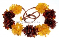 Colier cu margele chihlimbar natural, chips, 8-11mm