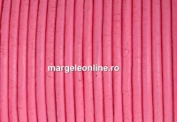 Snur piele naturala, roz intens, 2mm - x1m
