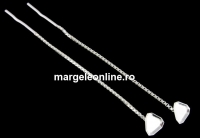 Earring findings, 925 silver, cube 6mm - x1pair