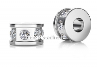 Accesoriu decor rondela cu cristale, argint 925, 5x3mm - x1