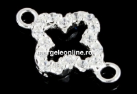 Link, cross, 925 silver, 15x10mm - x1