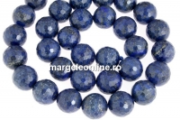 Margele lapis lazuli natural, rotund microfatetat, 10mm
