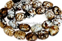 Margele agate crab fire, tub rotunjit multifatetat, 18x14mm