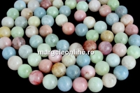 Margele morganit natural, grad A, rotund, 8mm