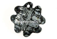 Swarovski, clover pendant, silver night, 19mm - x1