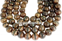 Margele agate tibetane, rotund, 14mm