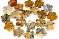 Margele agate crazy naturale, floare, 20mm