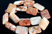 Margele agate naturale Morocco, dreptunghi plat, 25x18mm