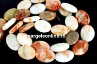 Margele agate naturale Morocco, oval plat, 25x18mm
