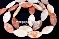 Margele agate naturale Morocco, marchiza, 30x15mm
