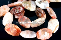 Margele agate naturale Morocco, octogon, 30x20mm
