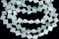 Margele acvamarin romb, 10mm