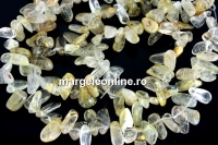 Margele cuart rutilat, neregulat, 11-15mm