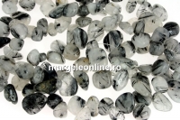 Margele cuart turmalinat, neregulat 11-18mm