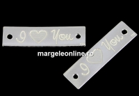 Link gravat din argint 925, I love you, 19x5mm - x1