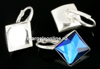 Earring findings, 925 silver, for cabochon 10mm - x1pair