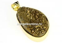 Pendant , druzya quart , 34x22mm - x1