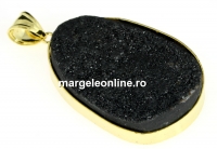 Pendant , druzya quart , 41x30mm - x1