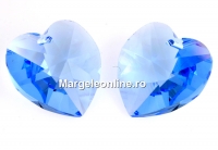 Swarovski, pandantiv inima, light sapphire, 10mm - x2